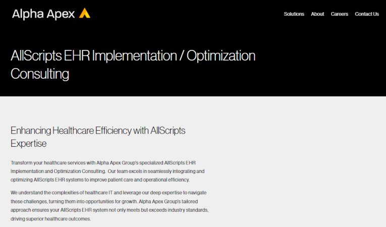 AllScripts EHR Implementation / Optimization Consulting