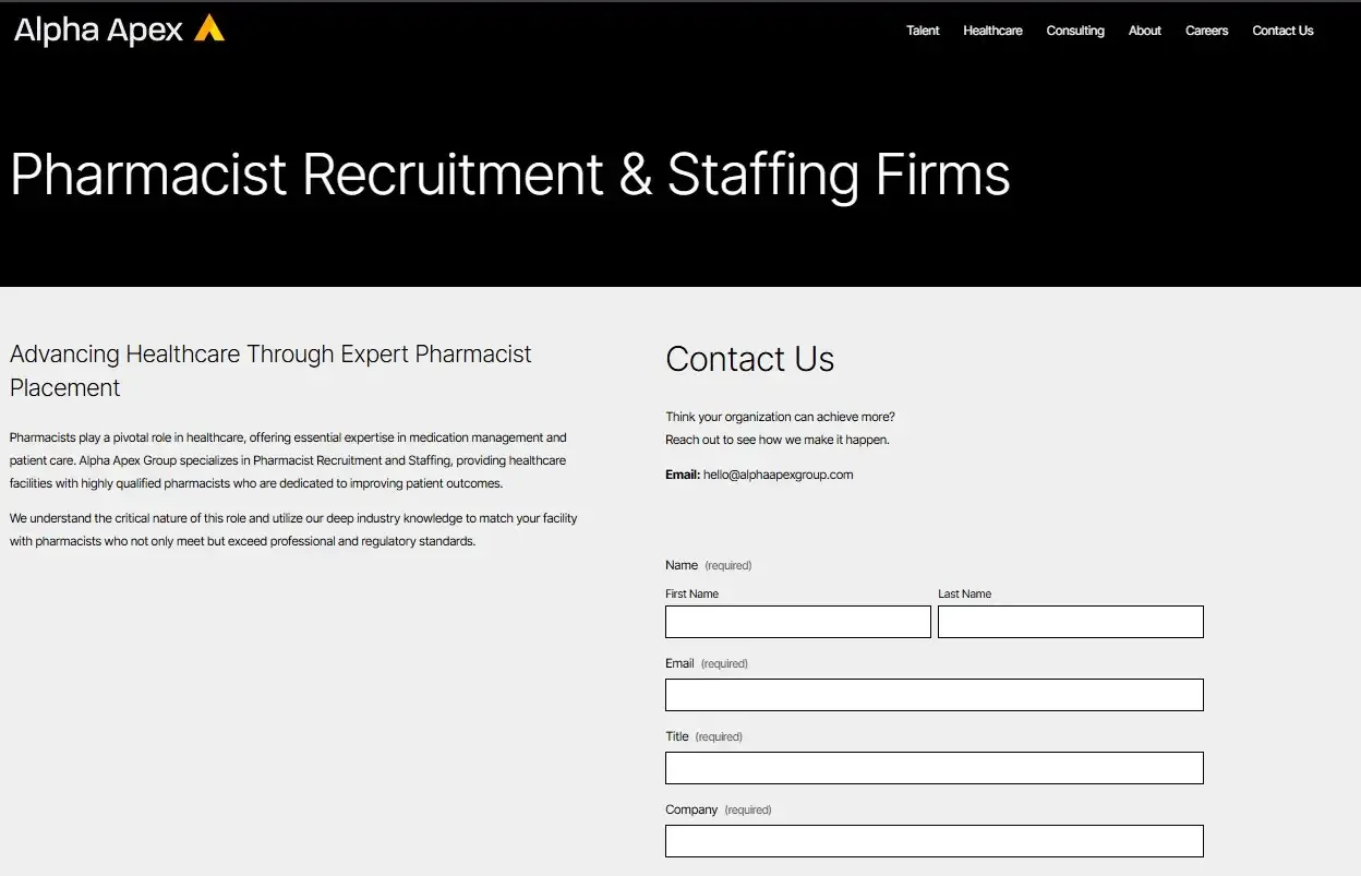 Pharmacist Recruitment & Staffing Firms
