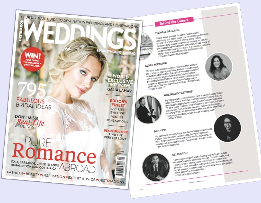 Destination Weddings & Honeymoon Abroad, UK Magazine Issue 6 Jan 16