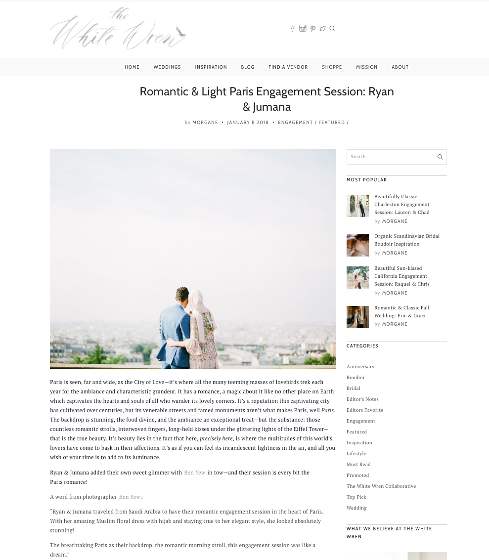 Romantic Engagement Pre-Wedding in Paris, France