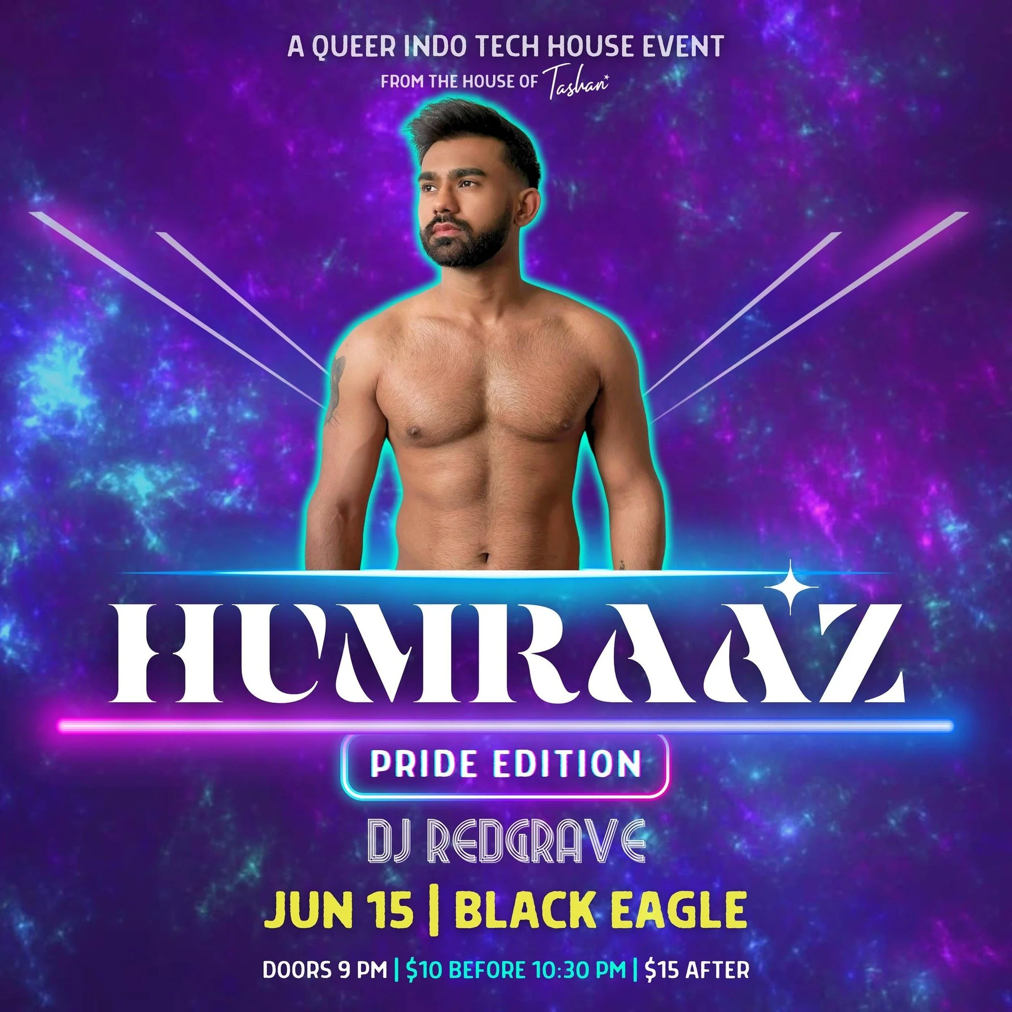 The queer indo tech house party is back! Humraaz is celebrating a special pride edition tonight with @djredgrave on the decks! Come out and have a fun time! Party starts at 9:00PM!