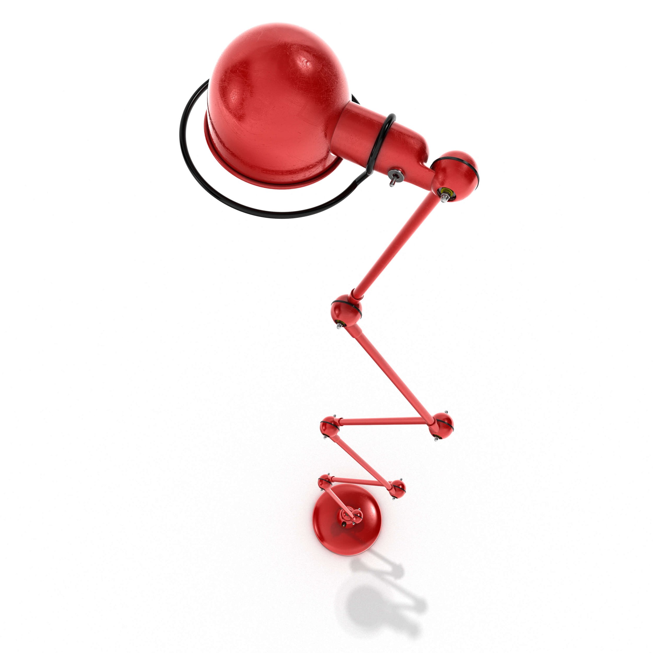 3D Visualising – Product – Detailed render of joint angle on Jieldé lamp, focusing on functional hardware and paintwork.