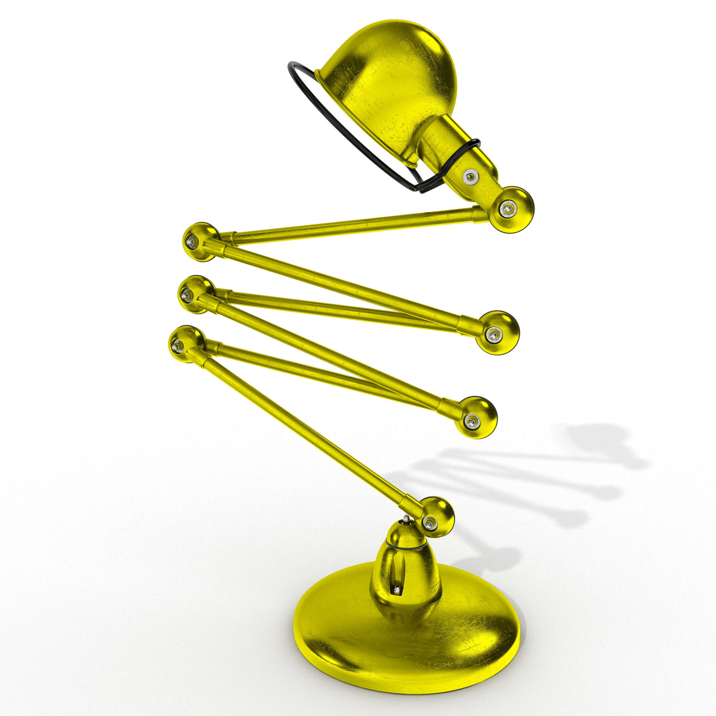 3D Visualising – Product – Hero render of a Jieldé lamp in upright pose, showcasing industrial design and articulation.