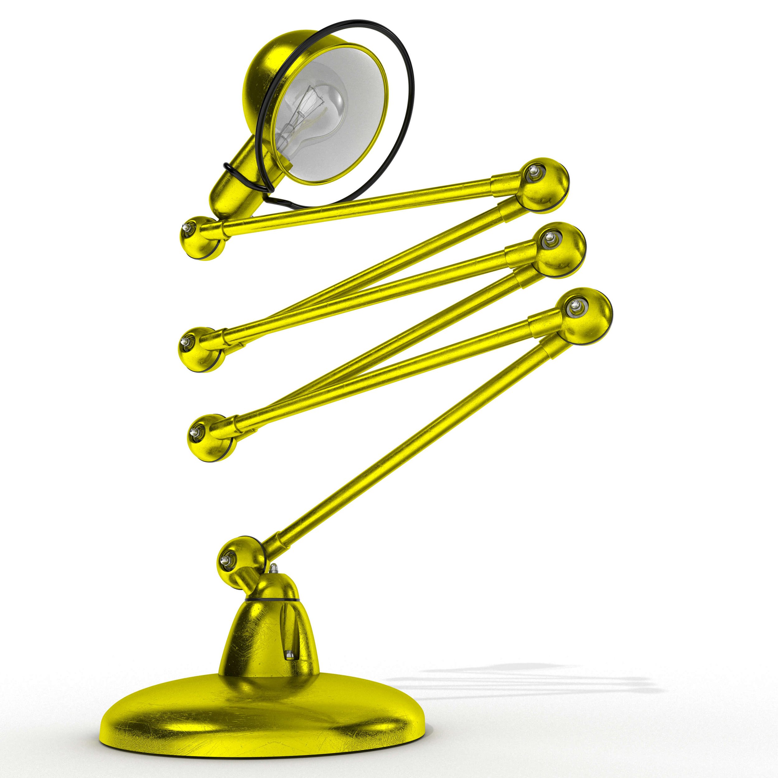 3D Visualising – Product – Extended side pose of Jieldé lamp, capturing silhouette and arm reach.