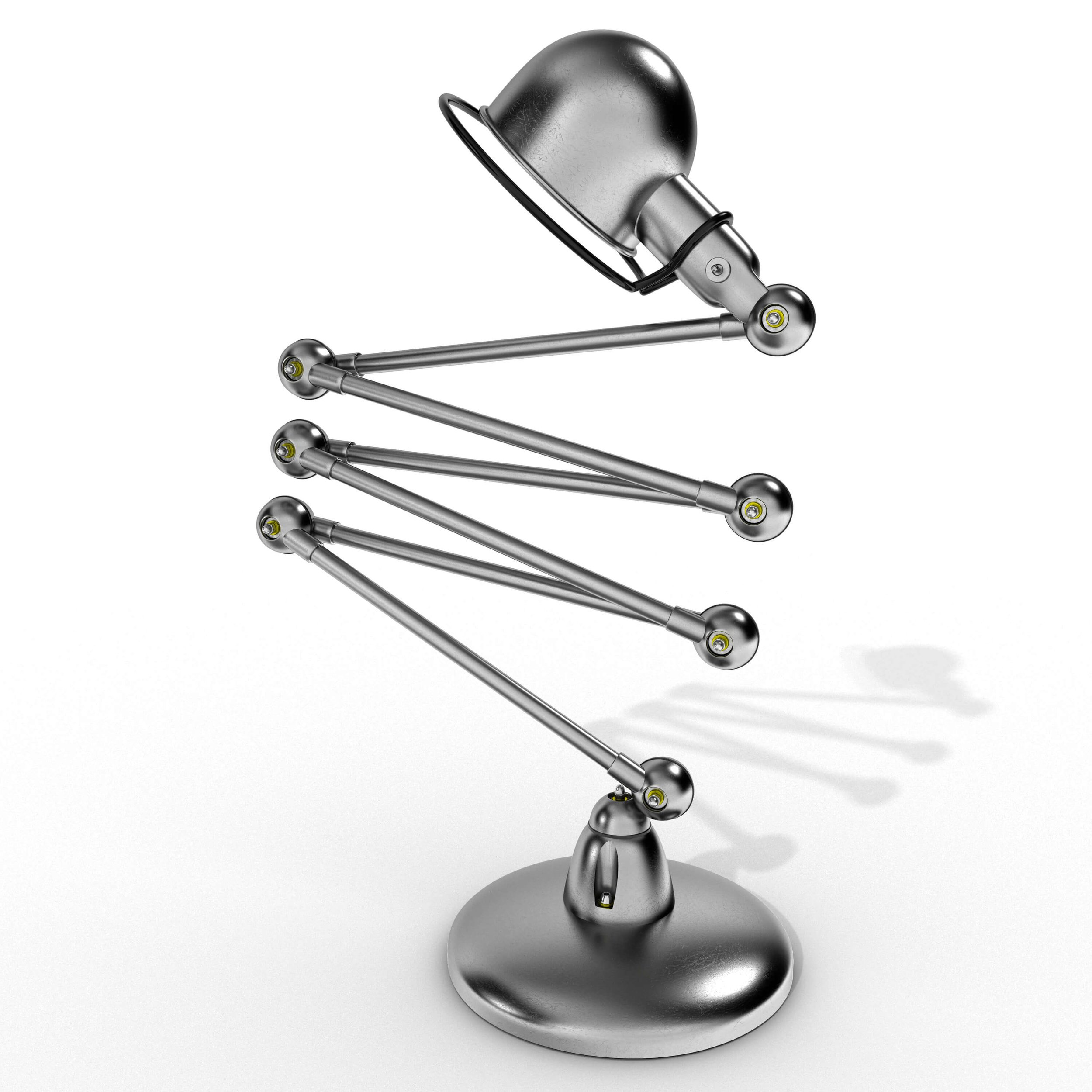 3D Visualising – Product – Hero render of a Jieldé lamp in upright pose, showcasing industrial design and articulation.