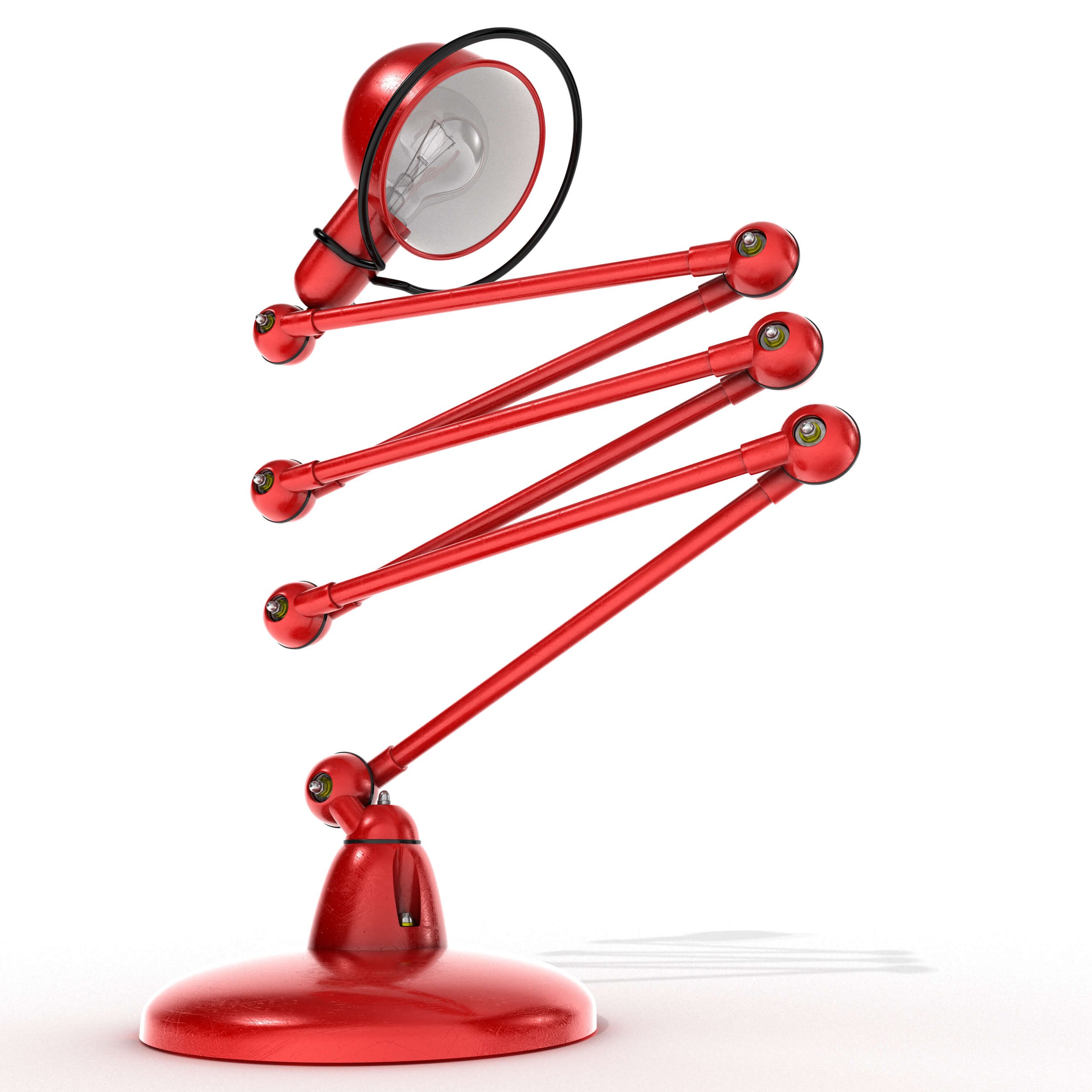 3D Visualising – Product – Extended side pose of Jieldé lamp, capturing silhouette and arm reach.
