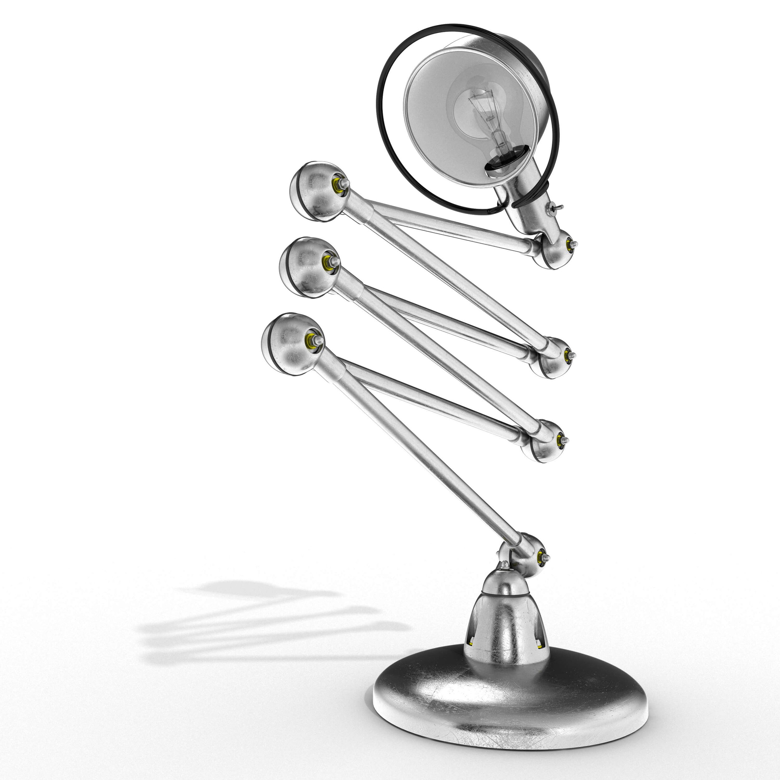 3D Visualising – Product – Rear view of Jieldé lamp showing fixture details and curved structural form.