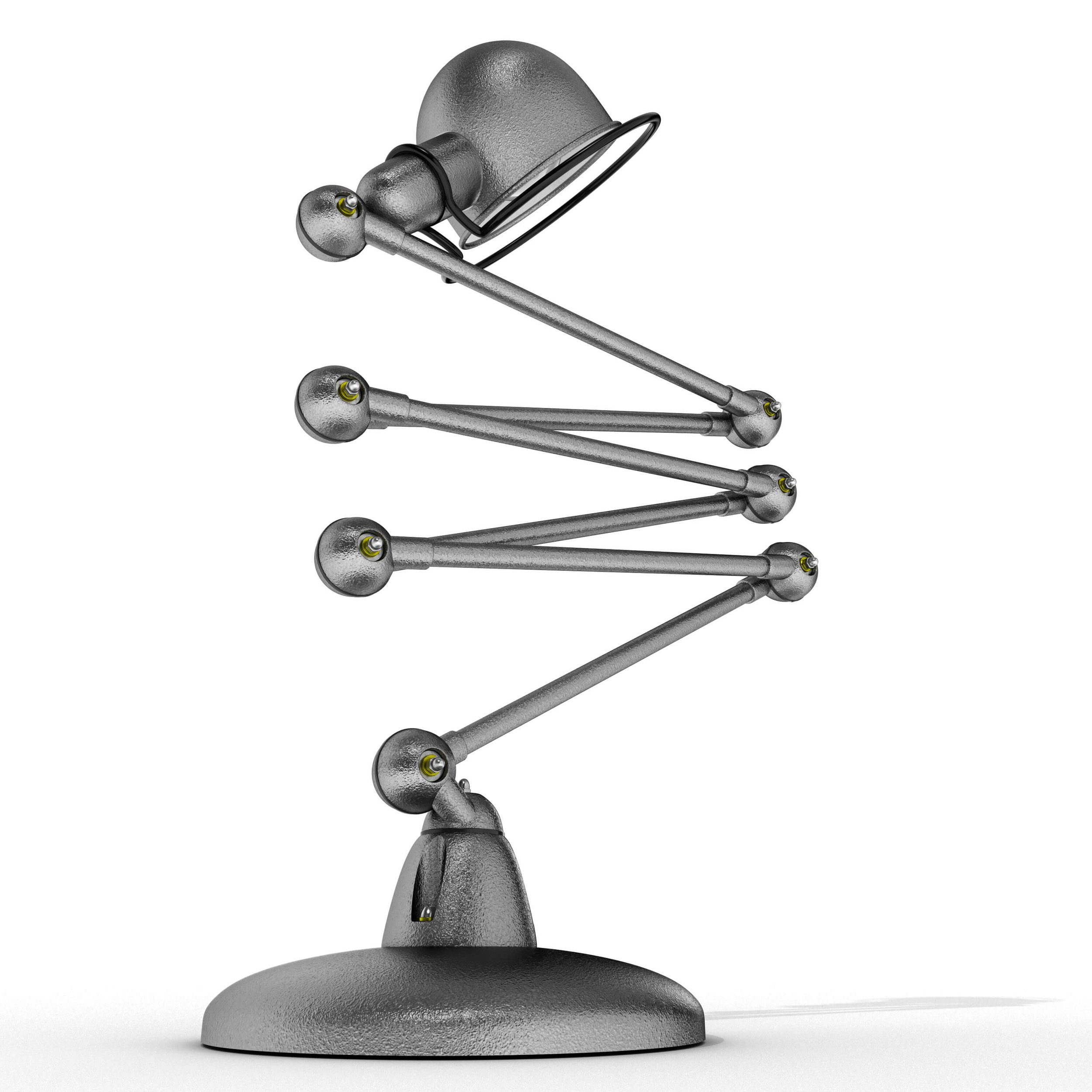 3D Visualising – Product – Top-down view of flattened Jieldé lamp articulation, showcasing mechanical movement range.