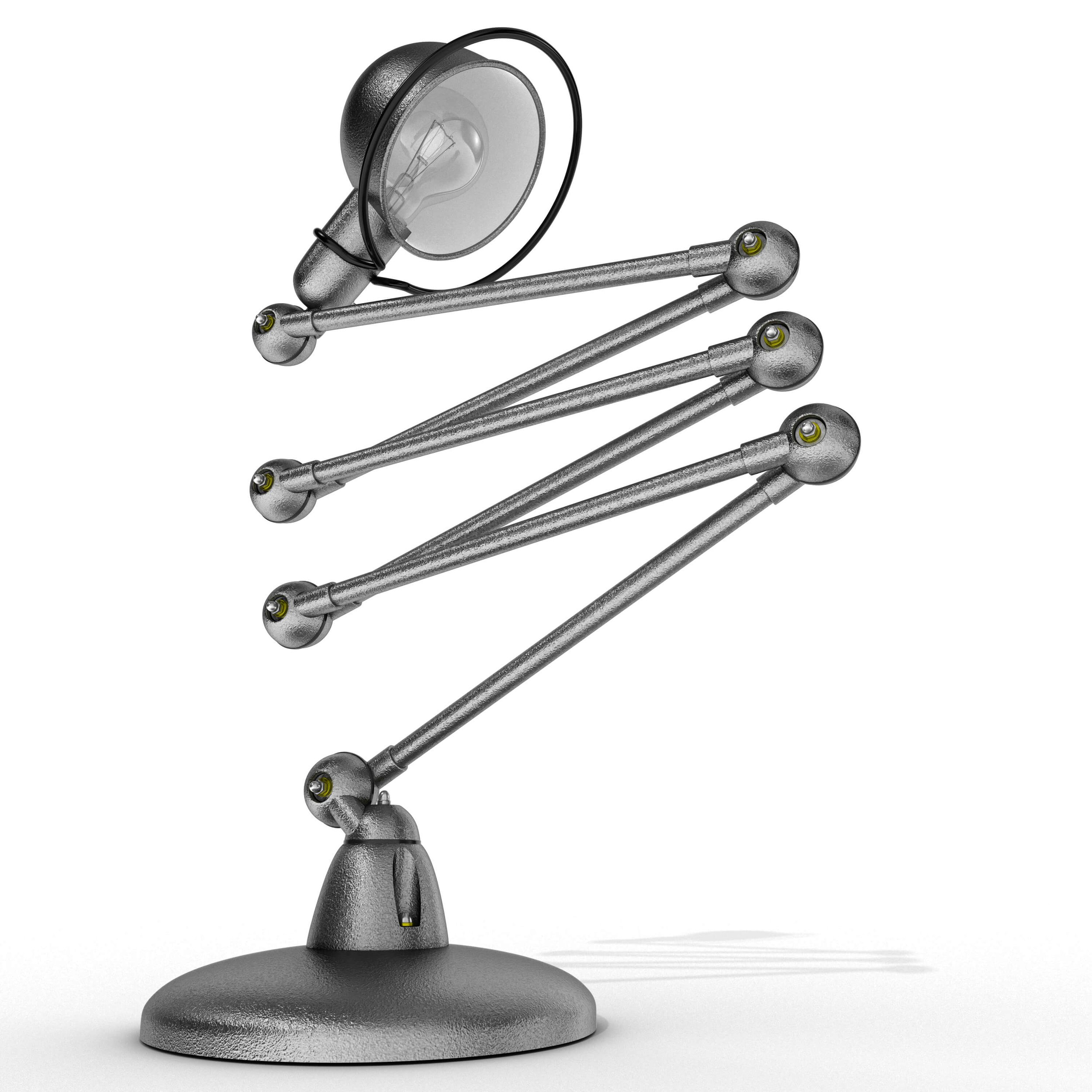 3D Visualising – Product – Extended side pose of Jieldé lamp, capturing silhouette and arm reach.