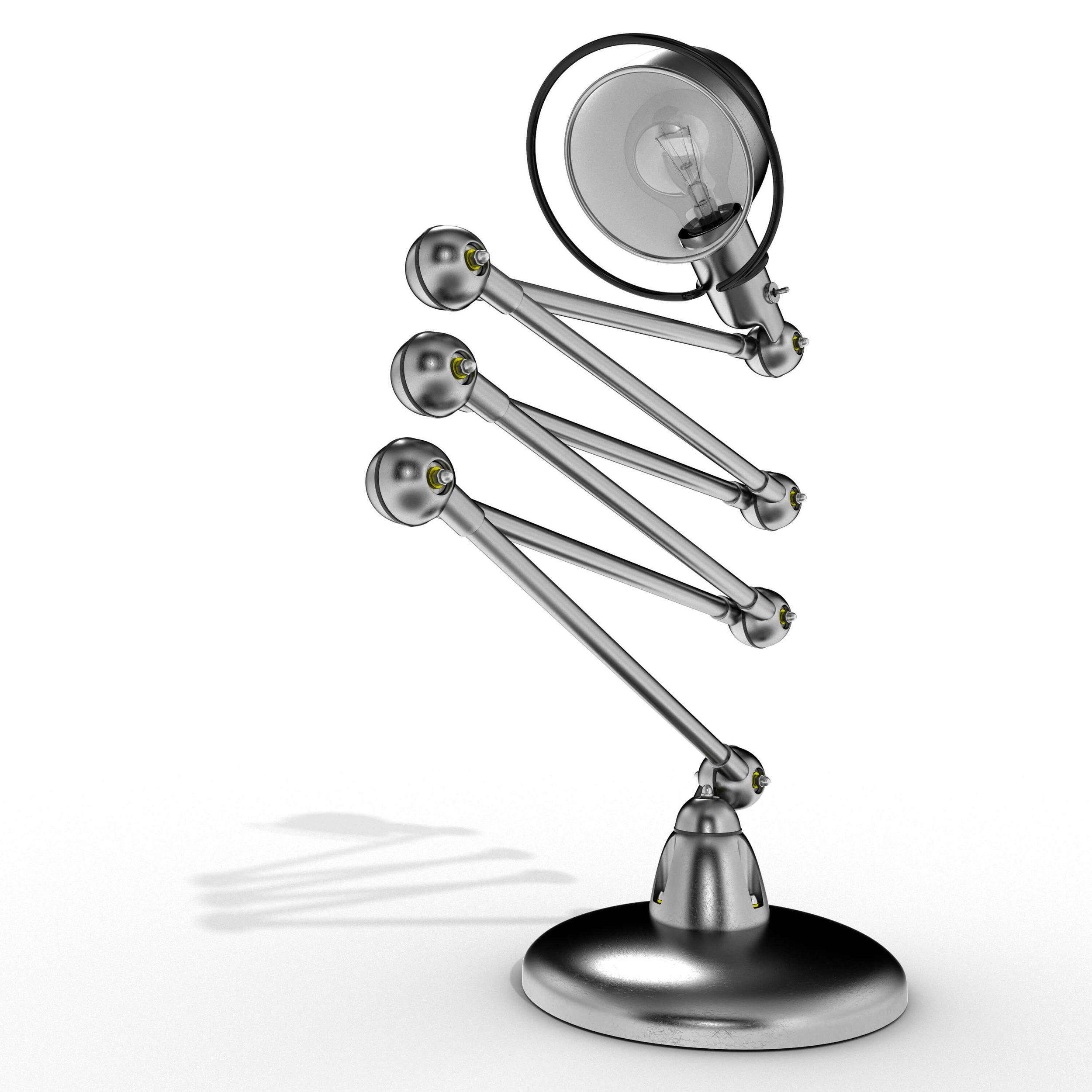 3D Visualising – Product – Rear view of Jieldé lamp showing fixture details and curved structural form.