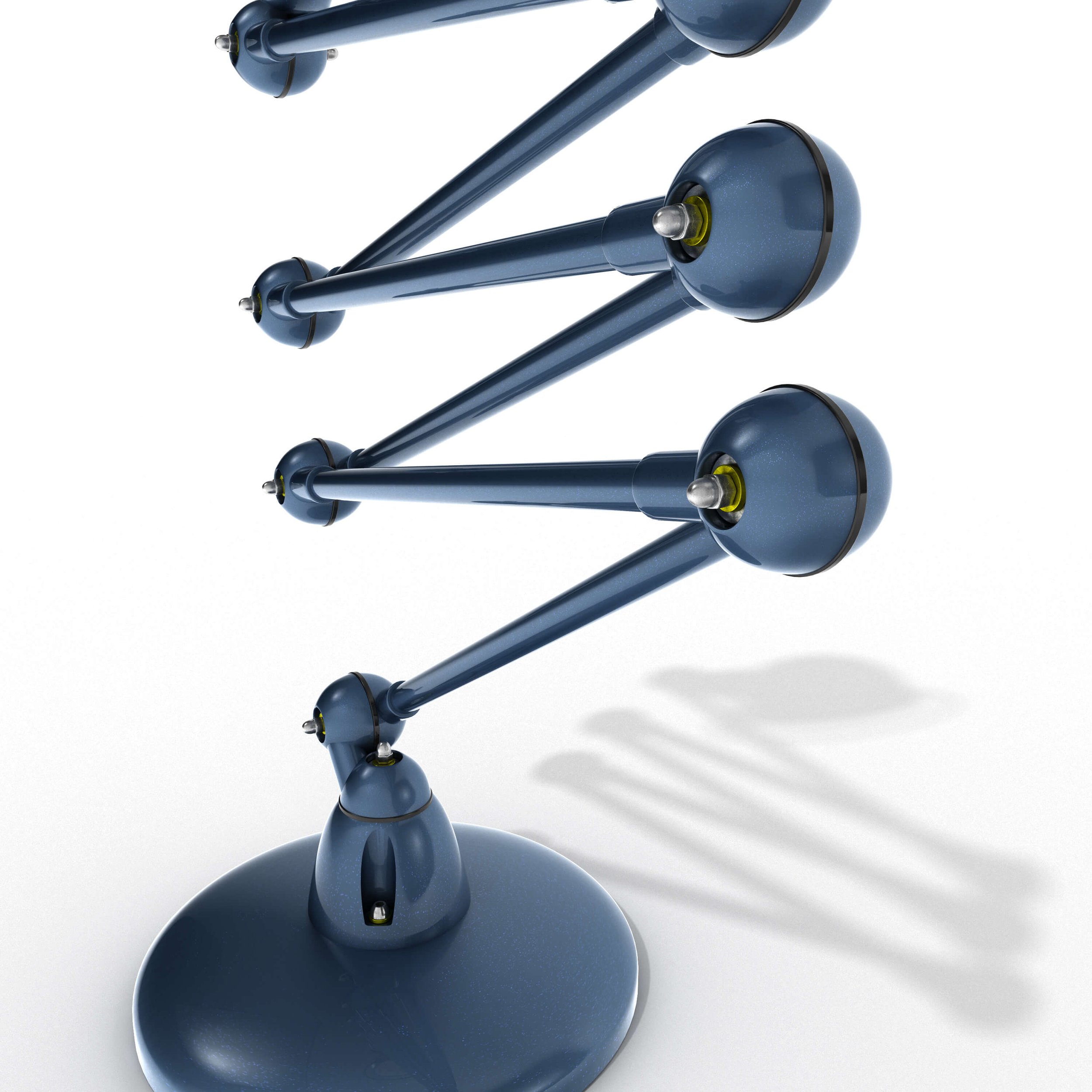 Low rear view of the Jieldé lamp base and structure, emphasising the mechanical arm and lower joints.