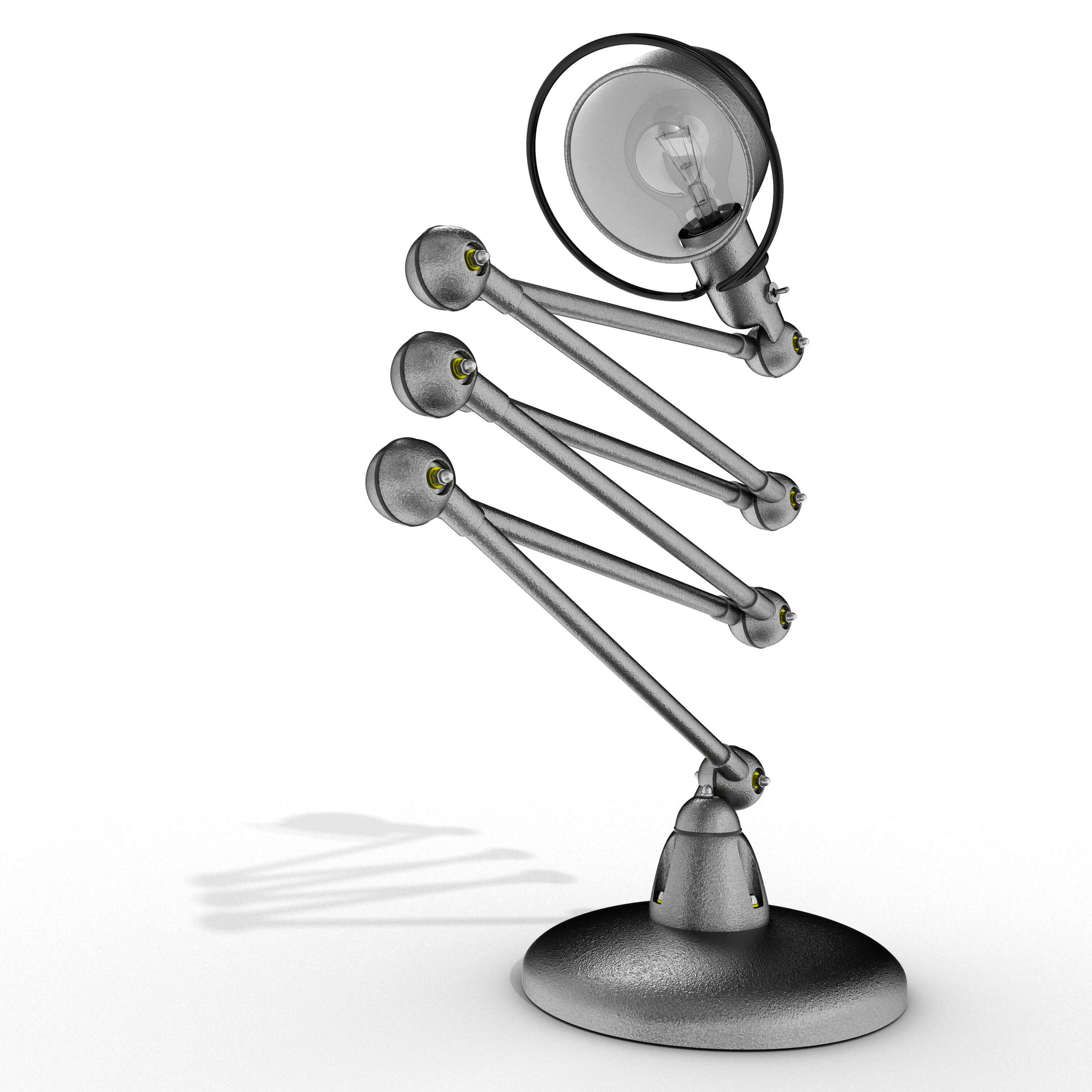 3D Visualising – Product – Rear view of Jieldé lamp showing fixture details and curved structural form.