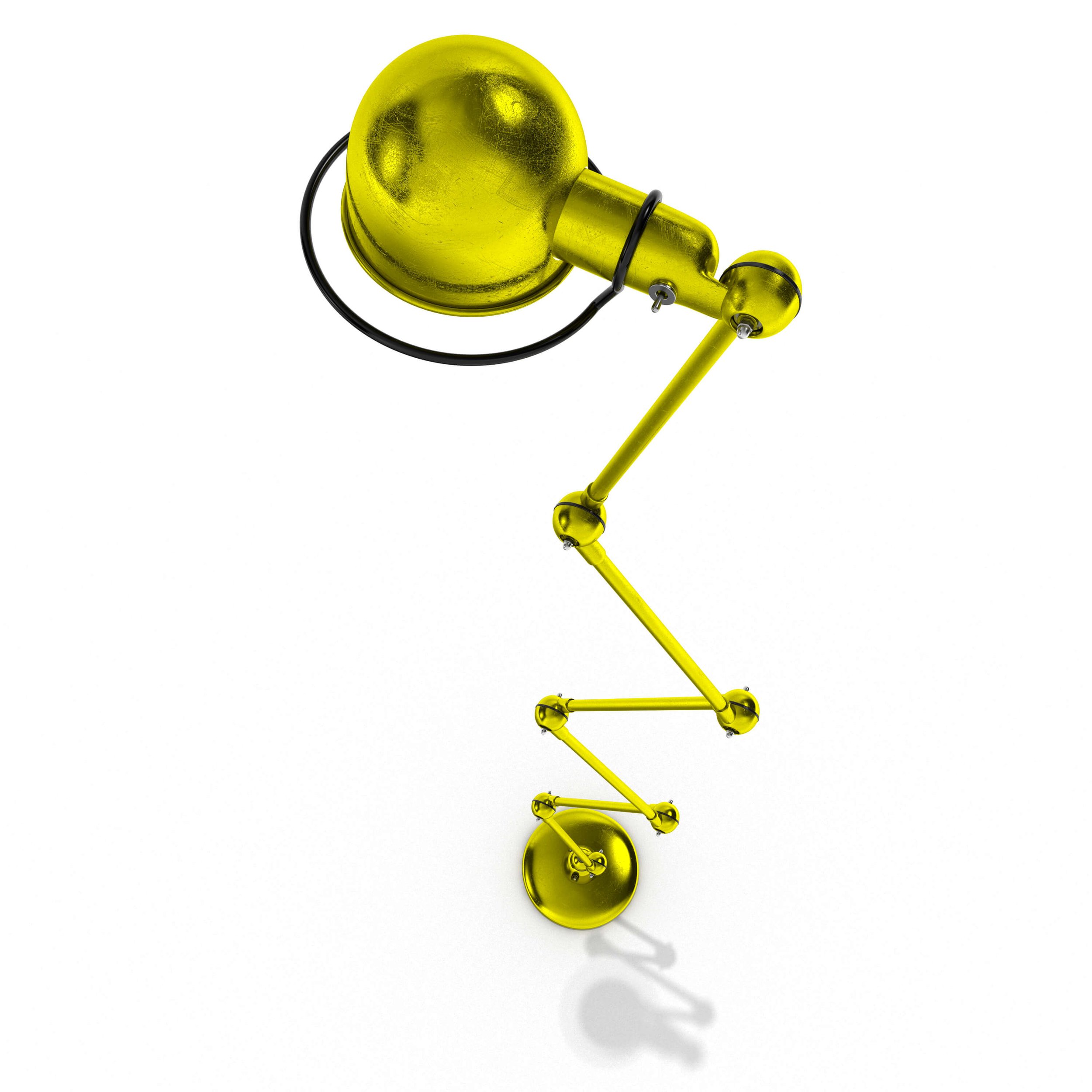 3D Visualising – Product – Detailed render of joint angle on Jieldé lamp, focusing on functional hardware and paintwork.