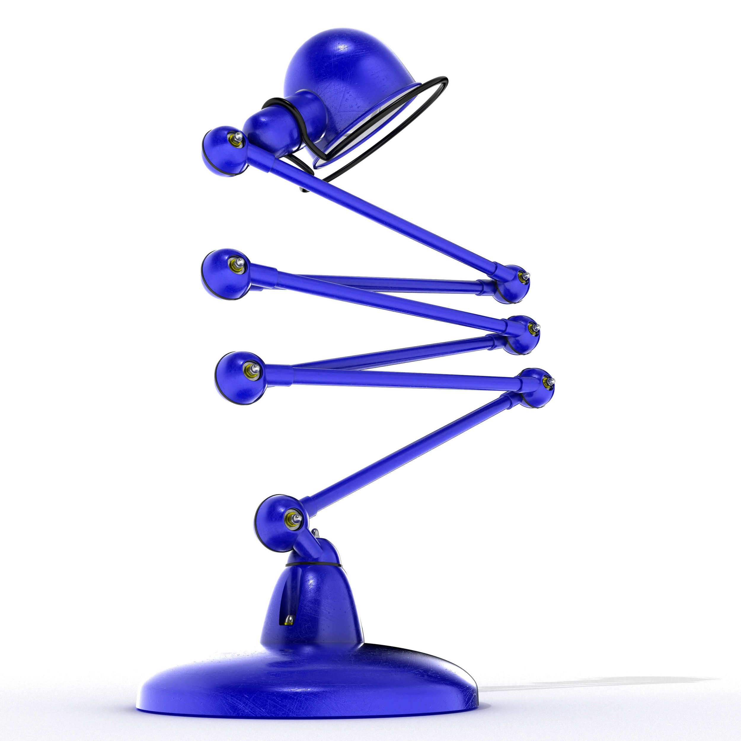 3D Visualising – Product – Top-down view of flattened Jieldé lamp articulation, showcasing mechanical movement range.