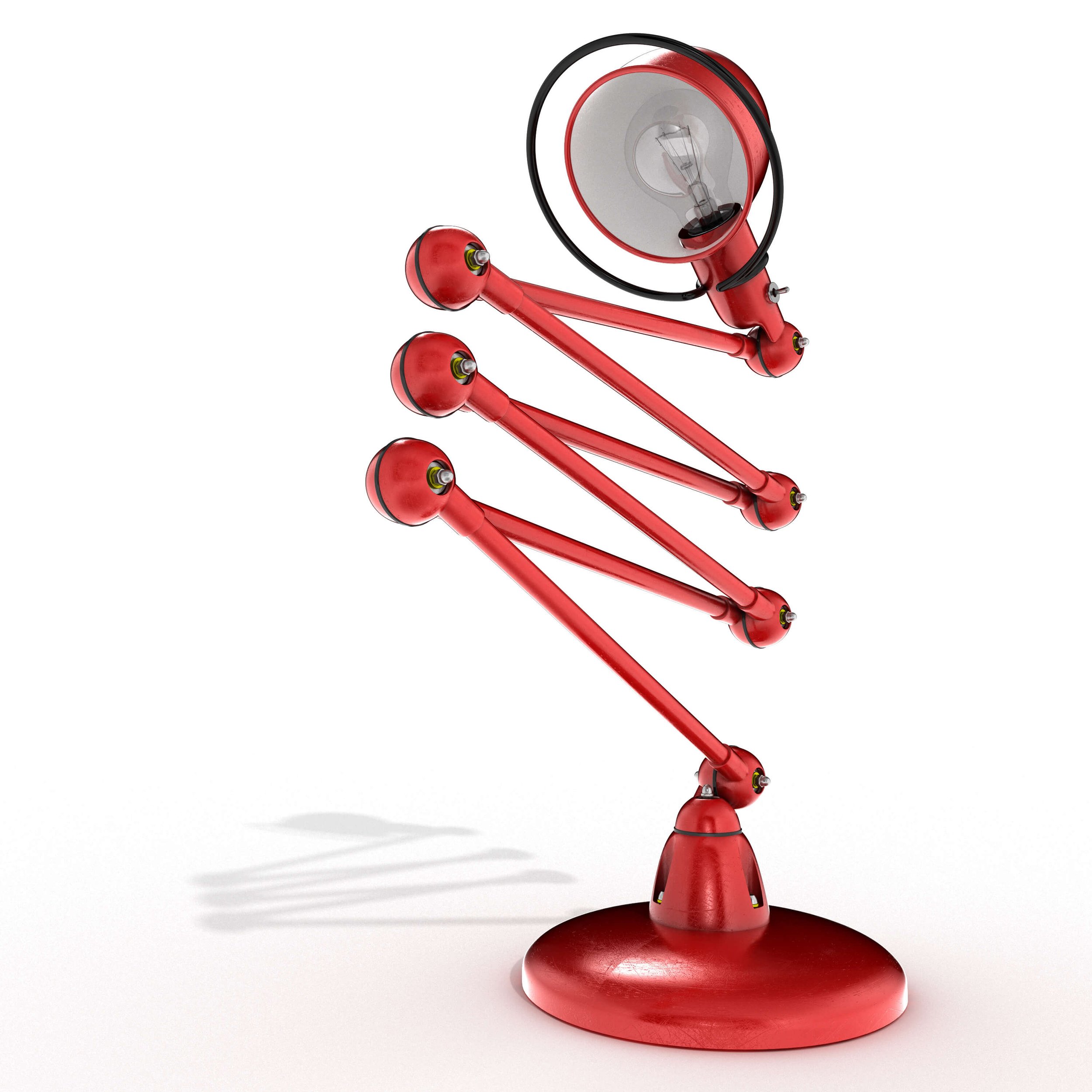 3D Visualising – Product – Rear view of Jieldé lamp showing fixture details and curved structural form.