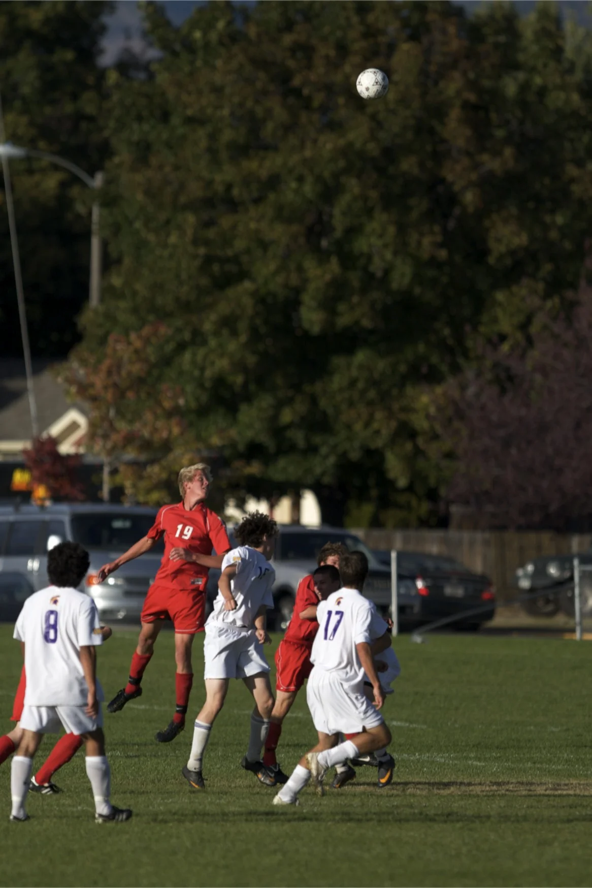  Grant Woody leaps into the air while defending against the Sentinel Spartans on Tuesday. The Knights and Spartans went on tie 1-1 after a very close second half. 