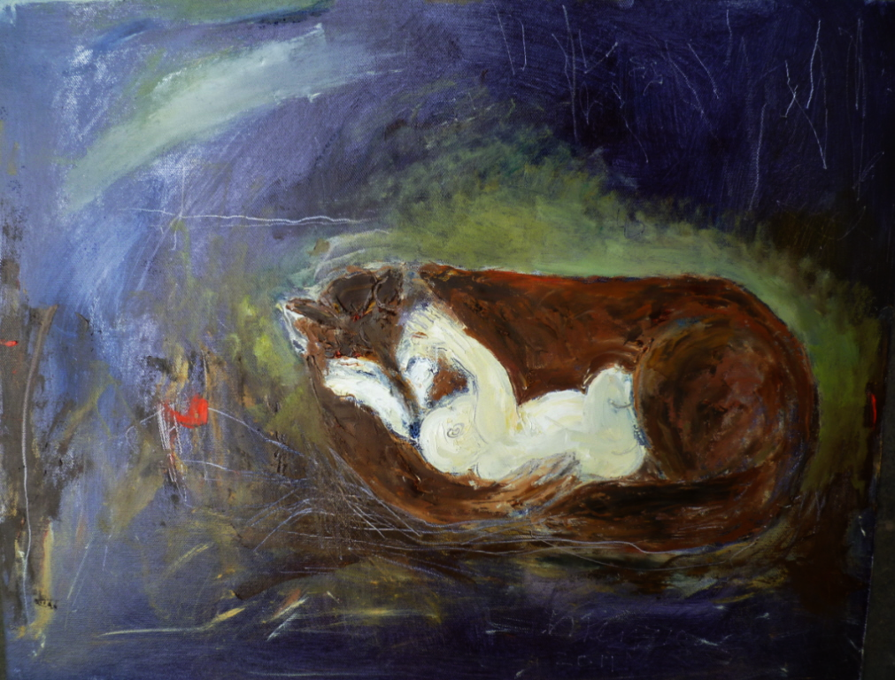 Wolf With Baby