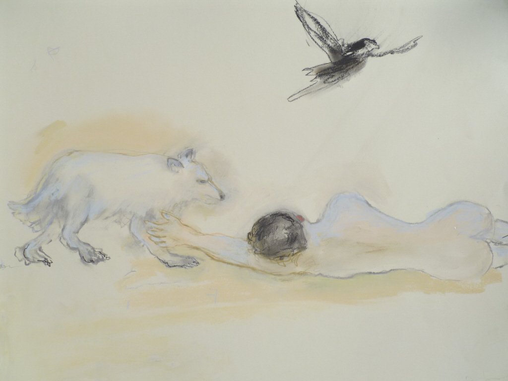 Wolf, Woman, Crow