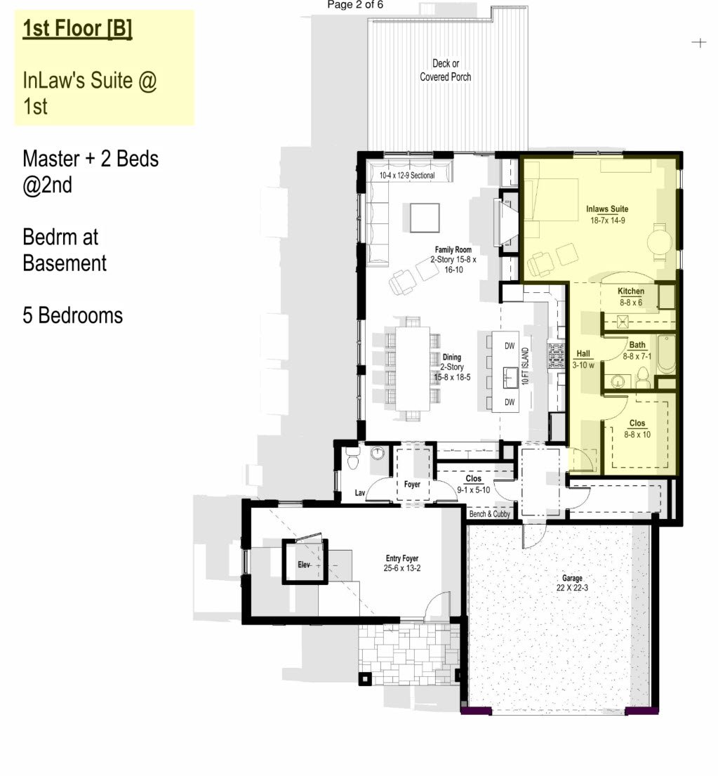 Option: first floor Inlaws suite with kitchentte
