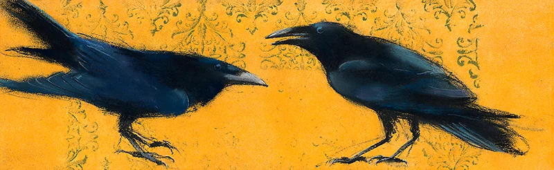 Horizontal Ravens on Yellow