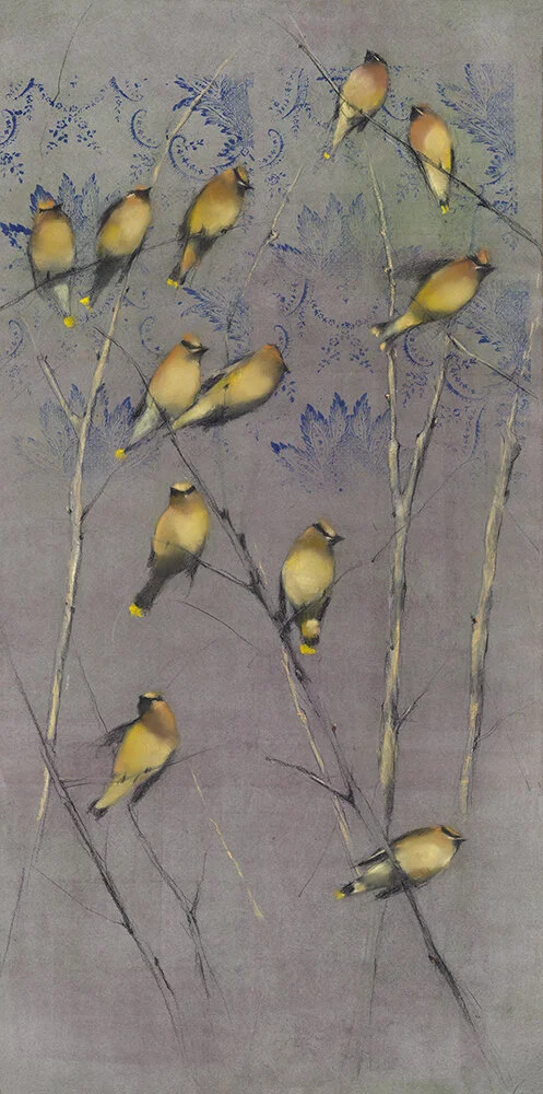 Cedar Waxwings in Tree