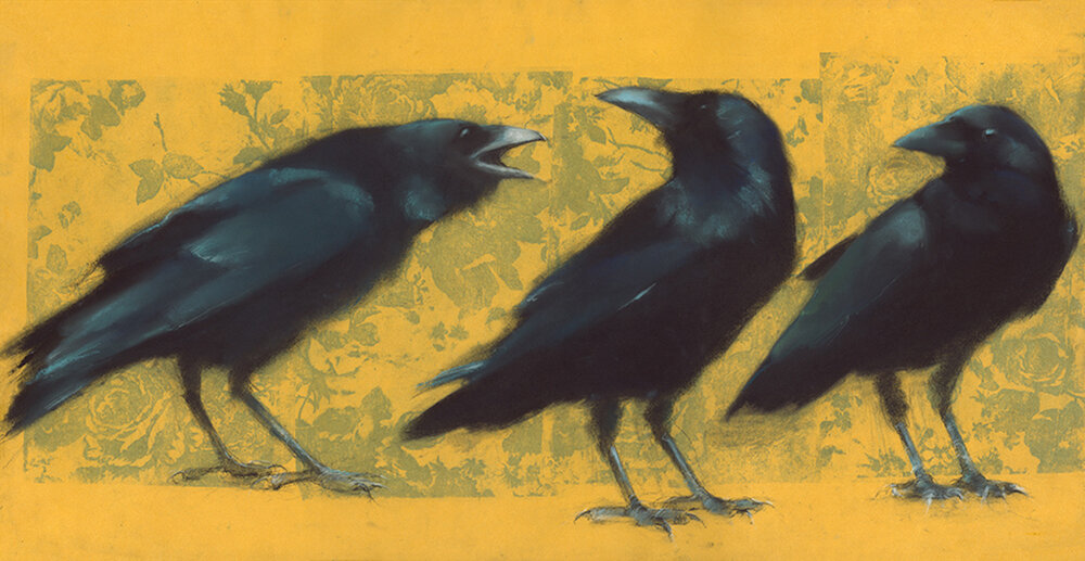 Sylvia Gonzalez, Ravens on Gold.jpeg