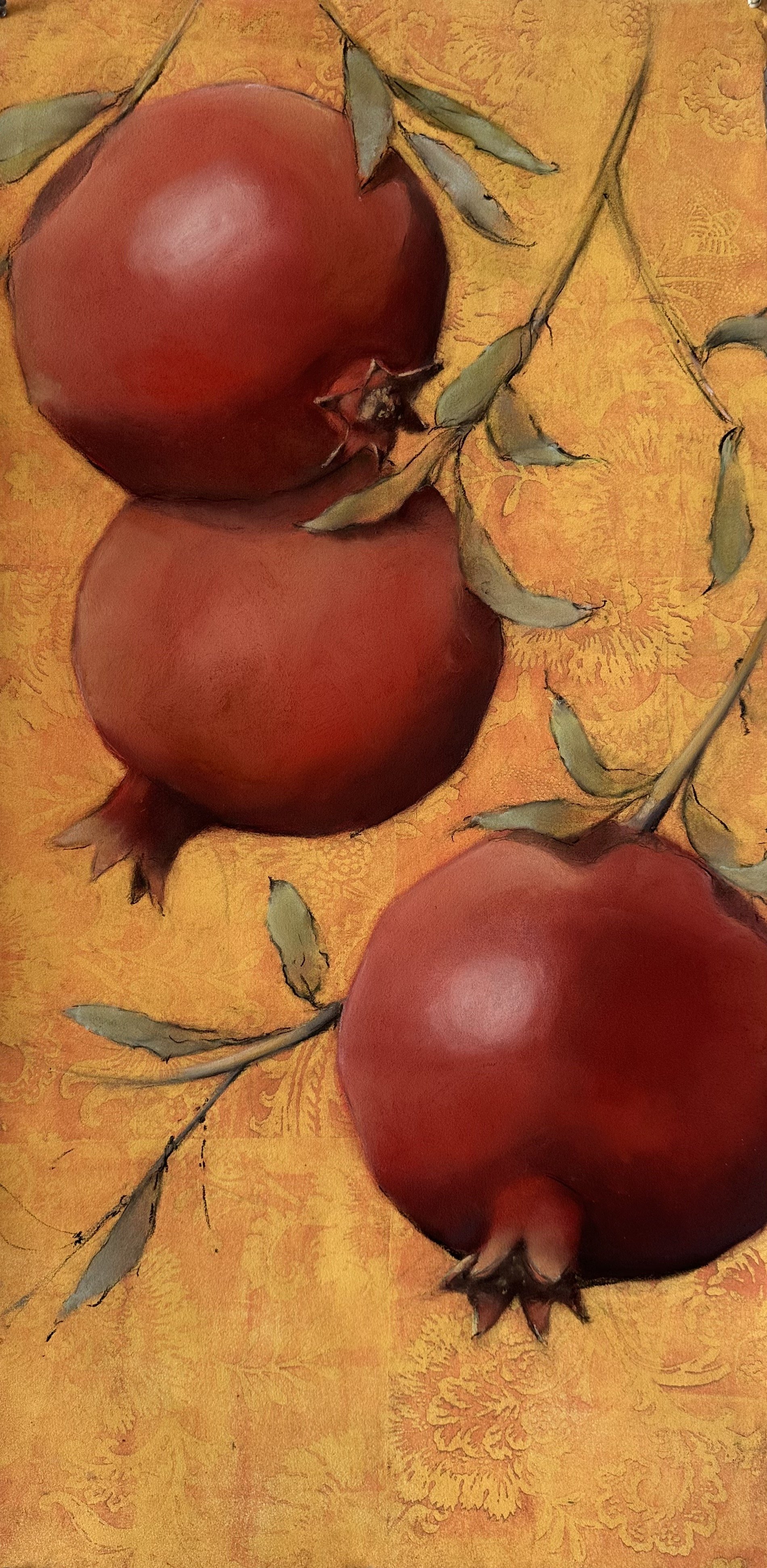 Pomegranates on Tangerine