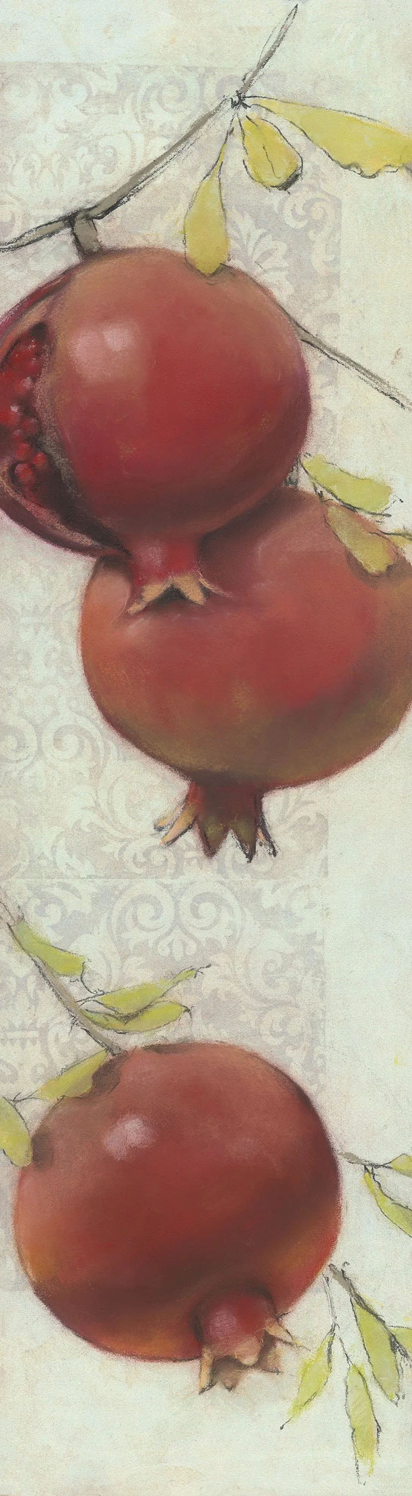 Pomegranate and Persimmon Diptych, Pomegranate