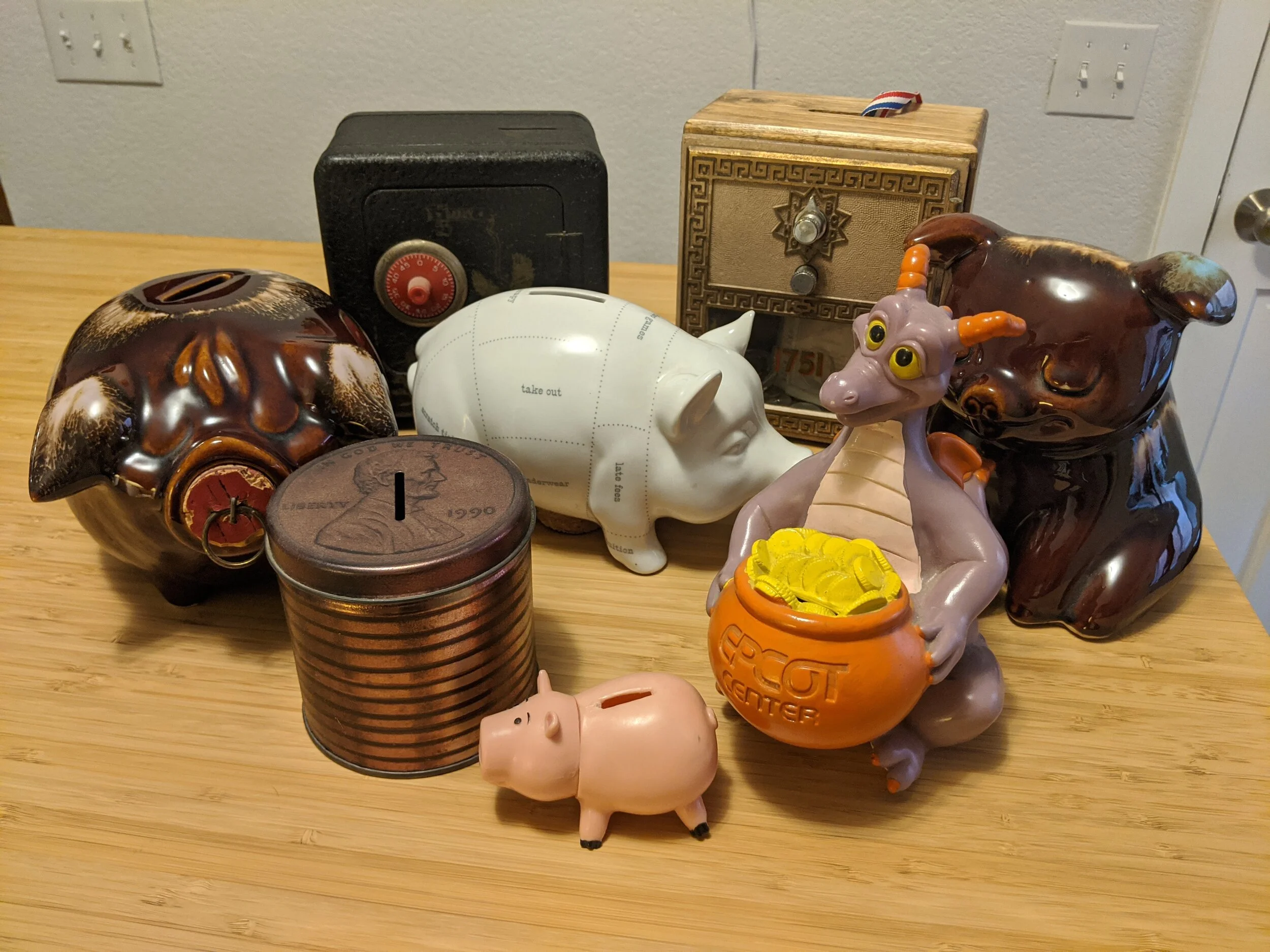 Part of my piggy-bank collection. I’ve had the one at far right my whole life.