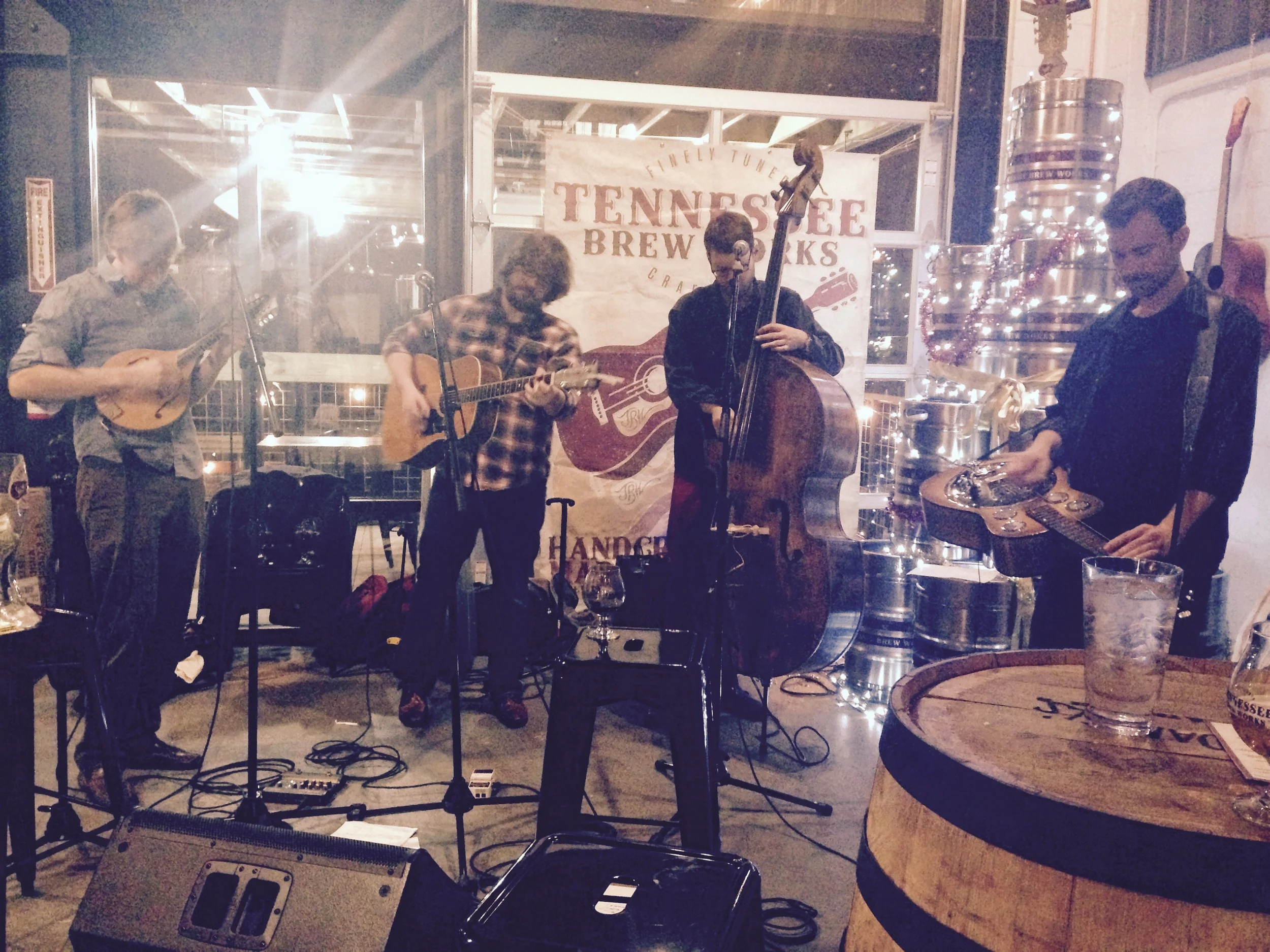 John Beck (Mandolin and Fiddle), Adam Dalton (Guitar), Sam West (Bass) & Charles Butler (Banjo & Dobro)