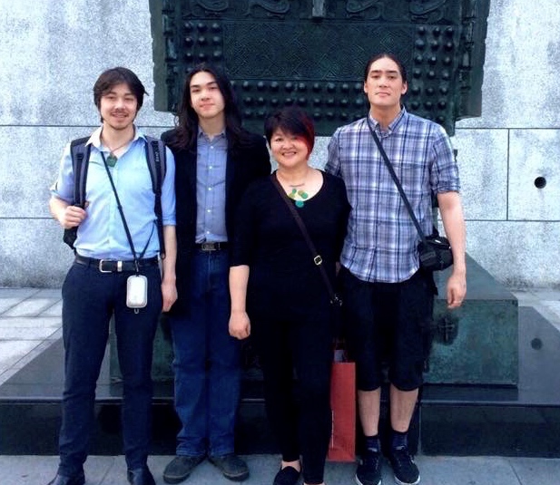 Mindy chen-wishart and her three sons James, max and zachary (left-right).