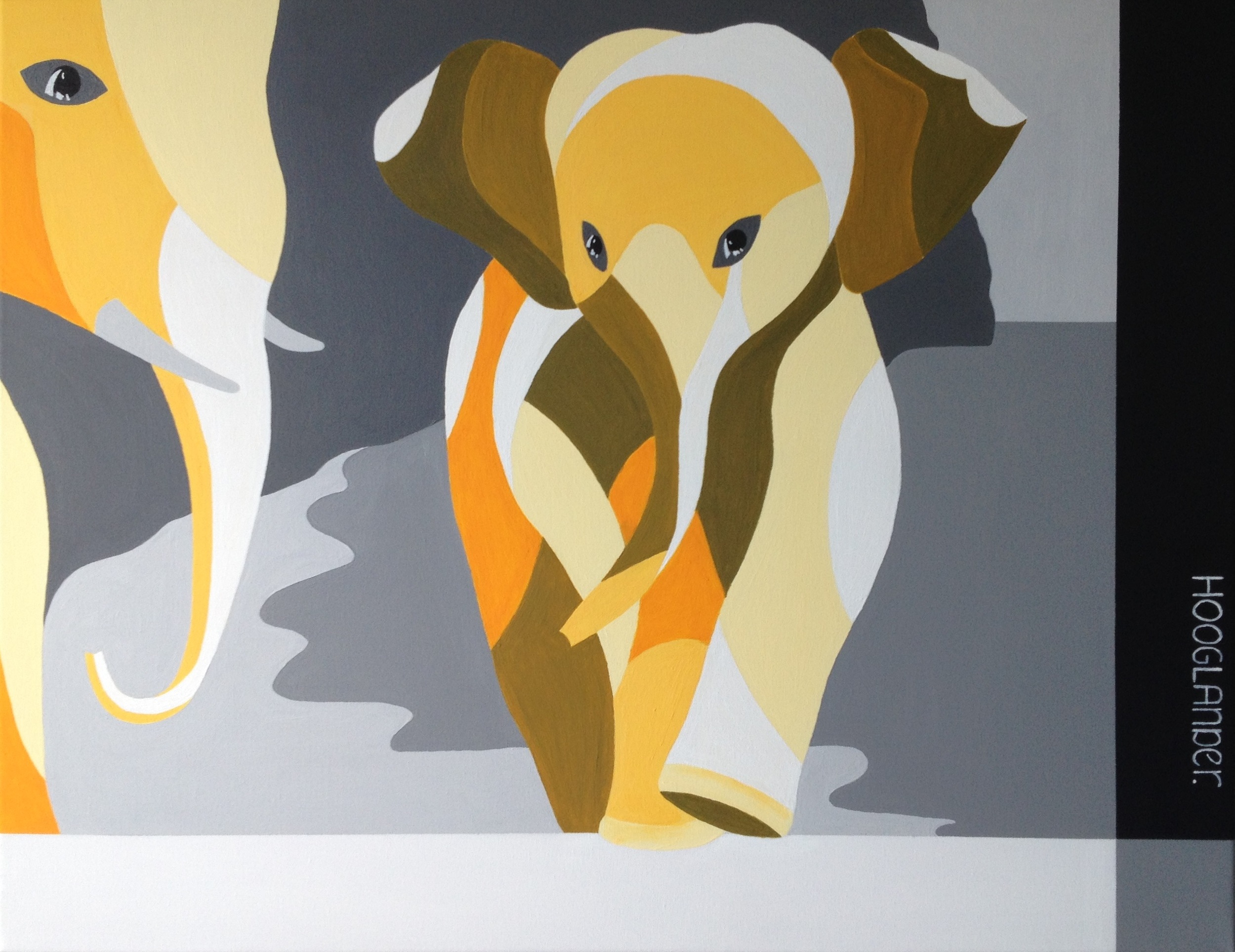 Elephant Baby 70x90 cm acryl