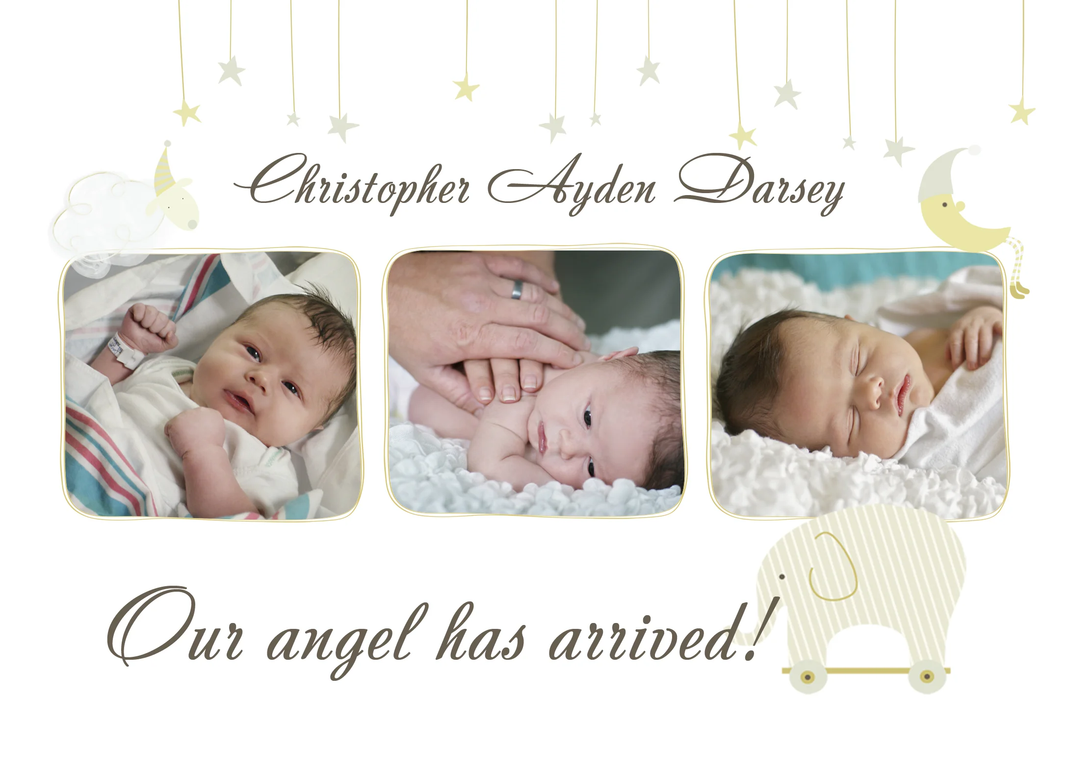 Ayden Newborn Announcement- Front