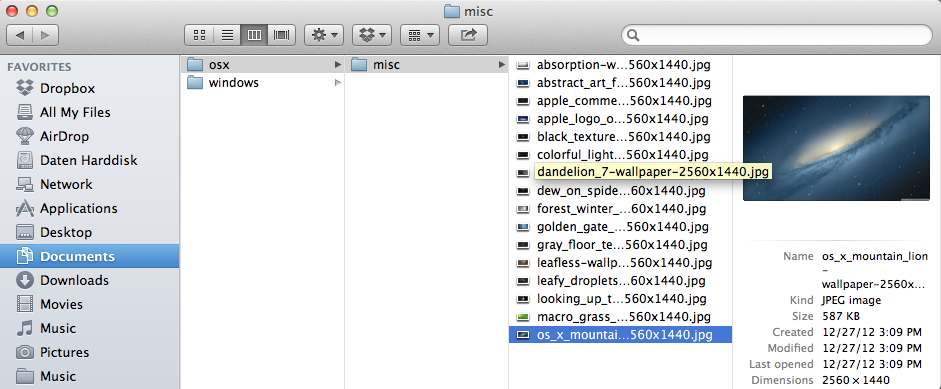 In the finder of OSX you navigate from one column to another through the hierarchy. There is no such thing as a tree-control here.
