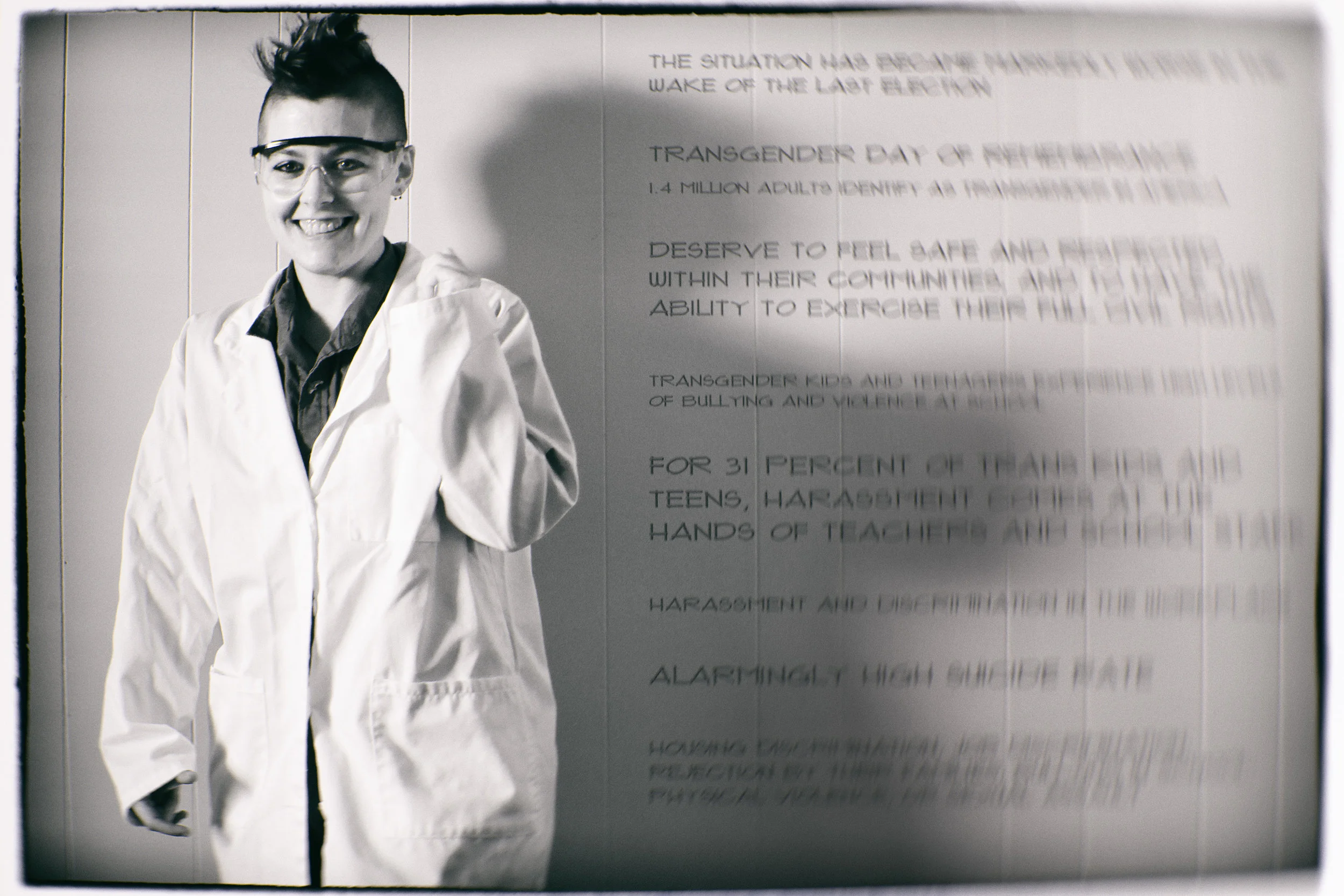 Moe – 35 – Trans Man Science Teacher and Drag King Loves to paint, hike, go fishing and mudding His goal is to get a PhD in Biology “Intelligence is the ability to adapt to change.” Stephen Hawking