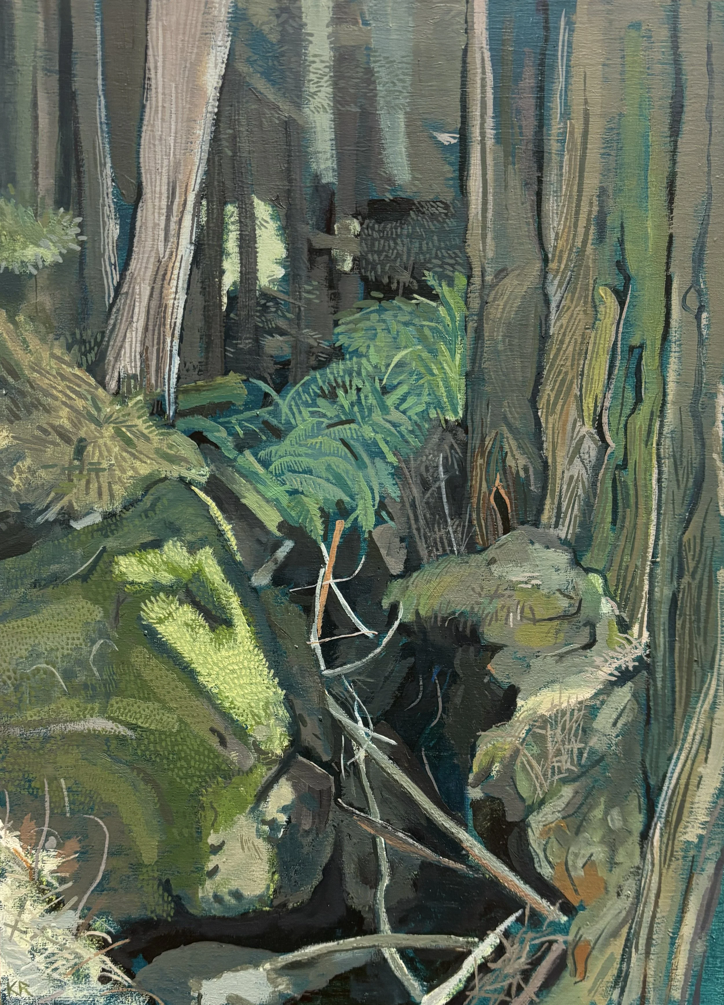  Mossy Spot  9 x 12"  Oil on panel 