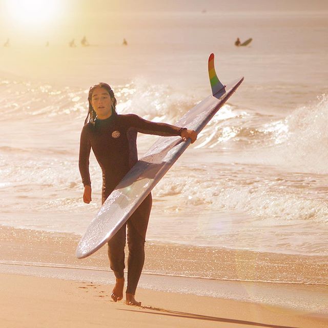 I remember pushing her into waves. Now she&rsquo;s pushing me to surf every day.