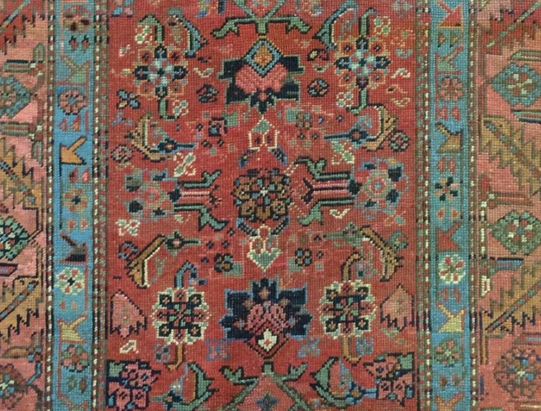 1880's antique Kurdish Runner - Herati Tribal Rug from Rouzati Rugs