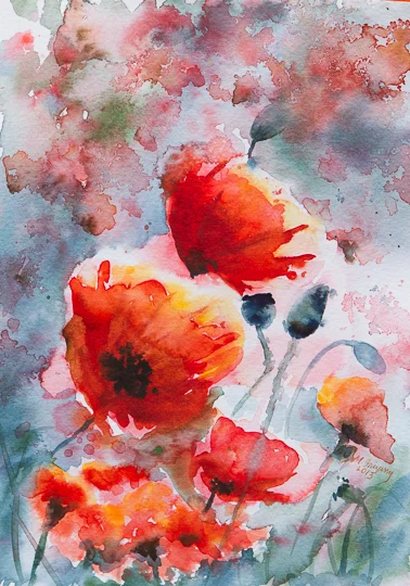 Backlit Poppies
