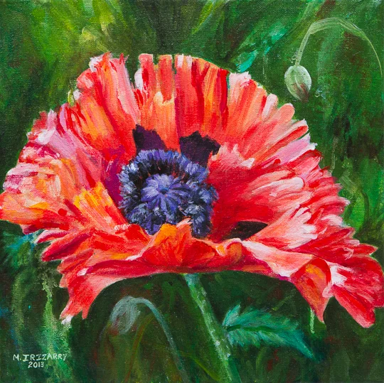 Sherbert shades - acrylic on gallery-wrapped canvas (12x12 inches)