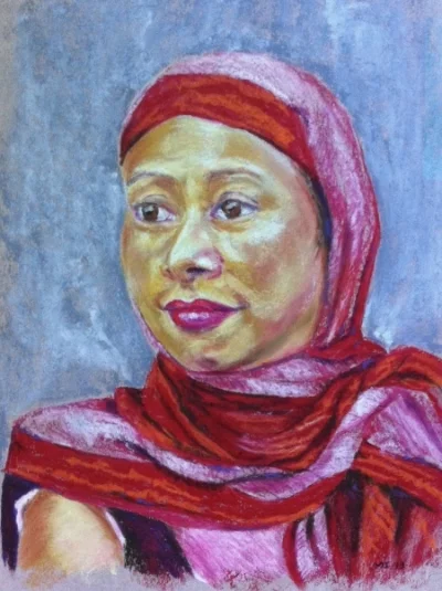 BEFORE: Nocita - oil pastel on Canson Mi-Teintes paper (9x12 inches) 