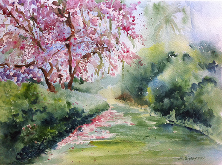 Maclay Gardens, Florida - watercolor on watercolor paper (15x11 inches)