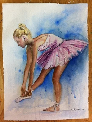Ballerina - watercolor on watercolor paper (11x15 inches)