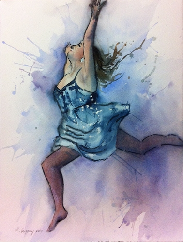 Freedom - watercolor and Tombow pen on watercolor paper (11x15 inches)