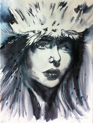 Darkness - Tombow marker and watercolor on watercolor paper (11x15 inches)
