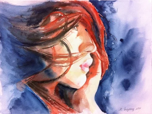 Redhead - watercolor on watercolor paper (11x15 inches0