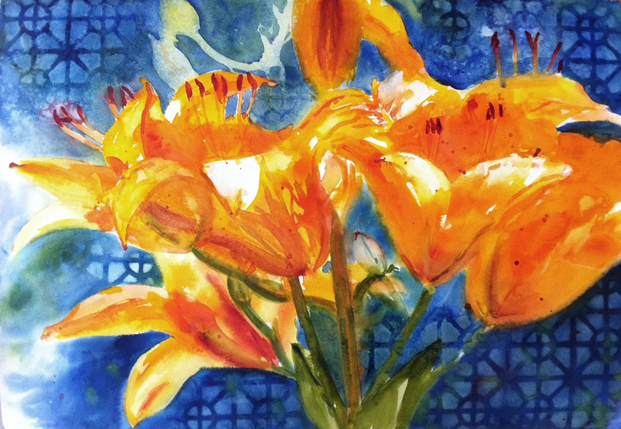 Lilies - watercolor on watercolor paper (22x15 inches)