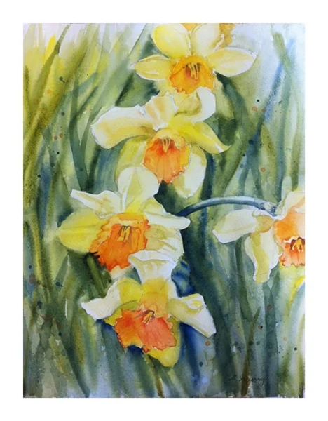 "Daffodils 2" - watercolor on watercolor paper (11x15 inches)