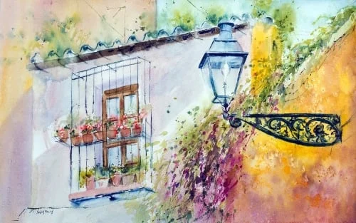 "Somewhere in Sevilla" - watercolor on watercolor paper (22x15 inches)