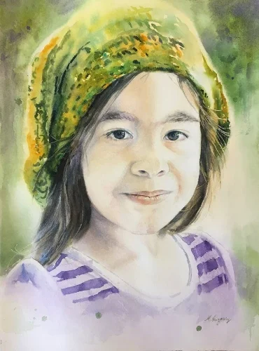 "Simply Valeria" - watercolor on paper (11x15 inches)